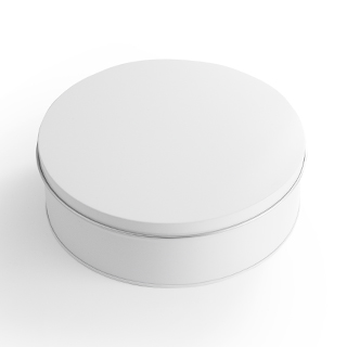 Plain White Small Round Shaped Tin Box