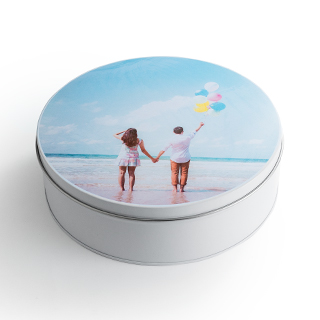 Custom Large Round Shaped Tin Box Sticker Printing