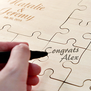 Personalized Wedding Wooden Guest Book Puzzles